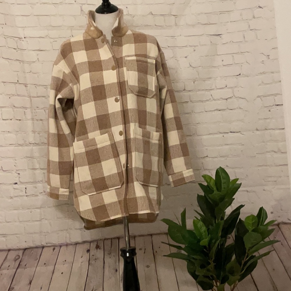 ICHI plaid Jacket NWT